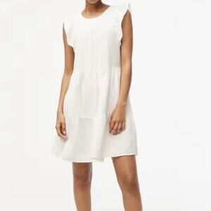 j.crew factory mini gauze dress white bp628 women size 10
